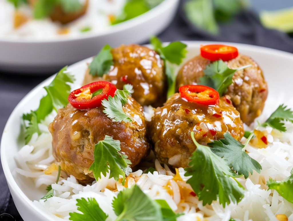 Braised Ginger Meatballs In Coconut Broth