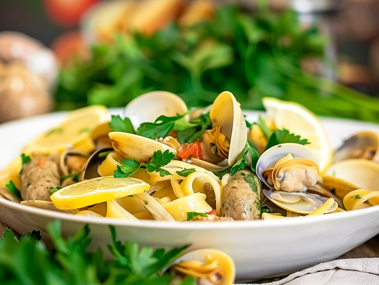 Clams And Sausage Pasta Recipe