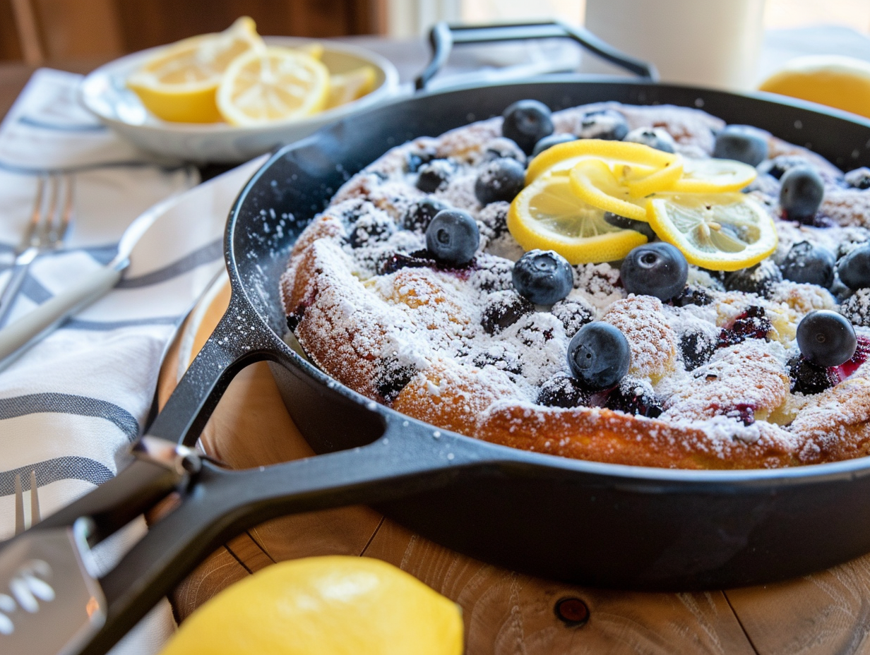 Lemon Blueberry Skillet Cake