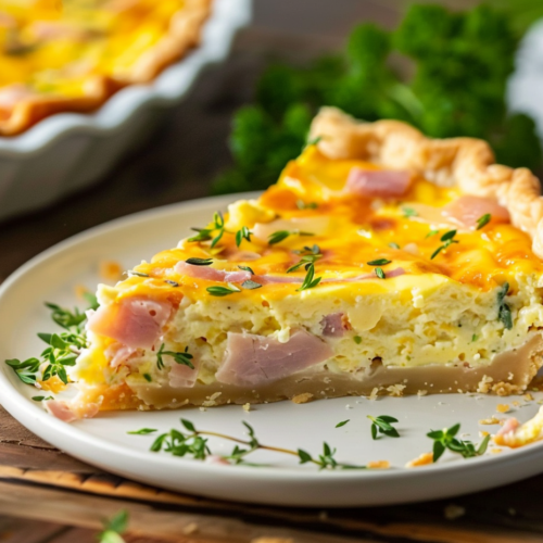 Herbed Ham & Cheese Quiche Recipe