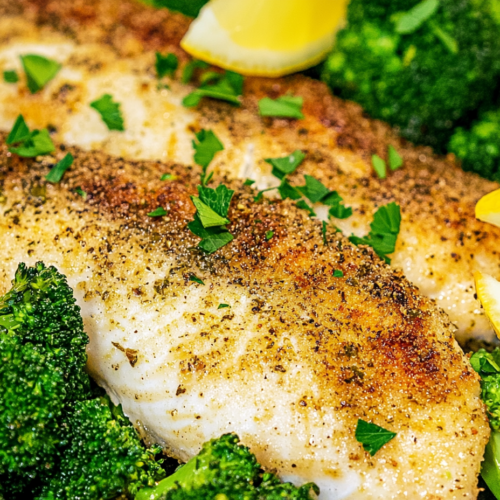 Herb-Crusted Tilapia with Roasted Broccoli